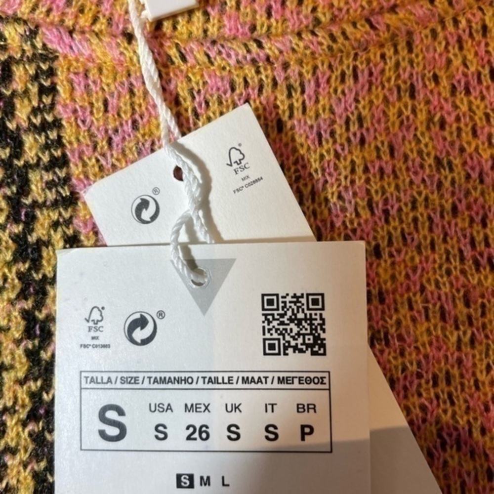 New Zara Cropped Crewneck Colourful Light Sweater - Picture 11 of 15